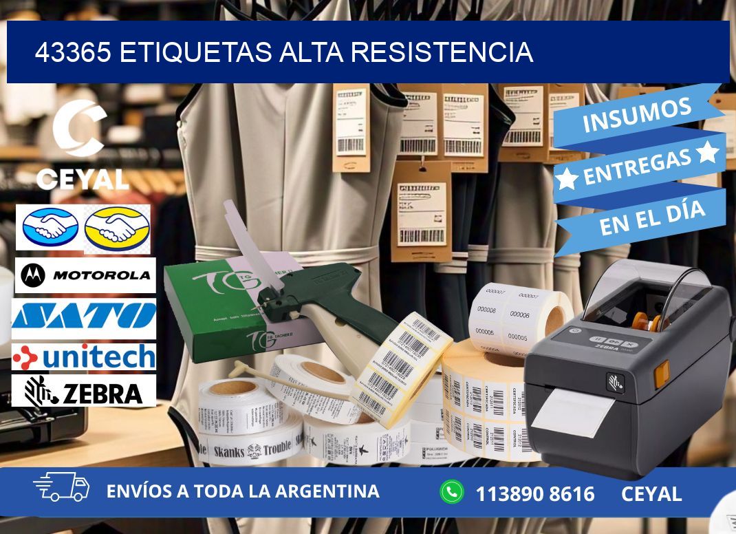 43365 etiquetas alta resistencia