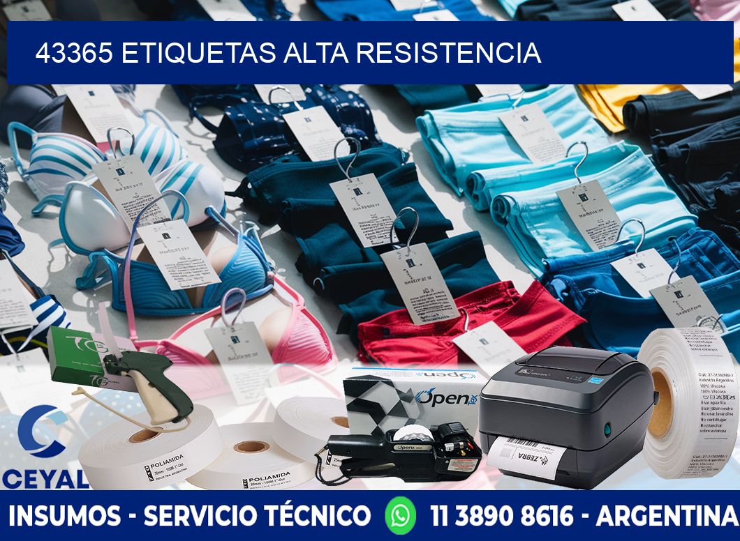 43365 etiquetas alta resistencia