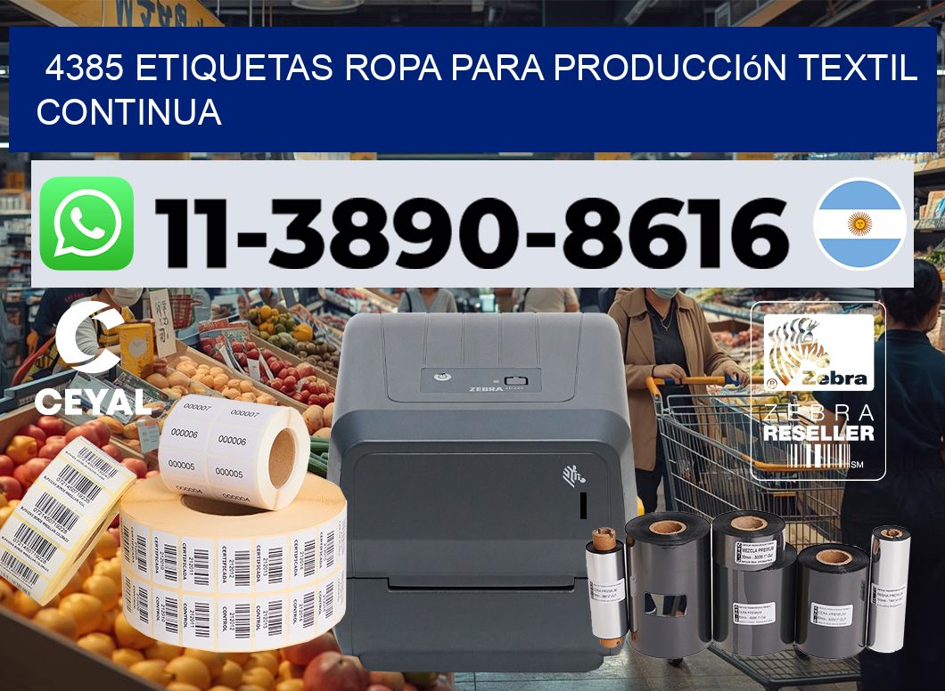 4385 Etiquetas ropa para producción textil continua