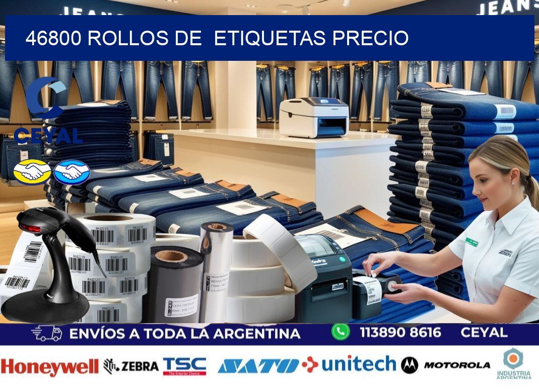 46800 rollos de etiquetas precio