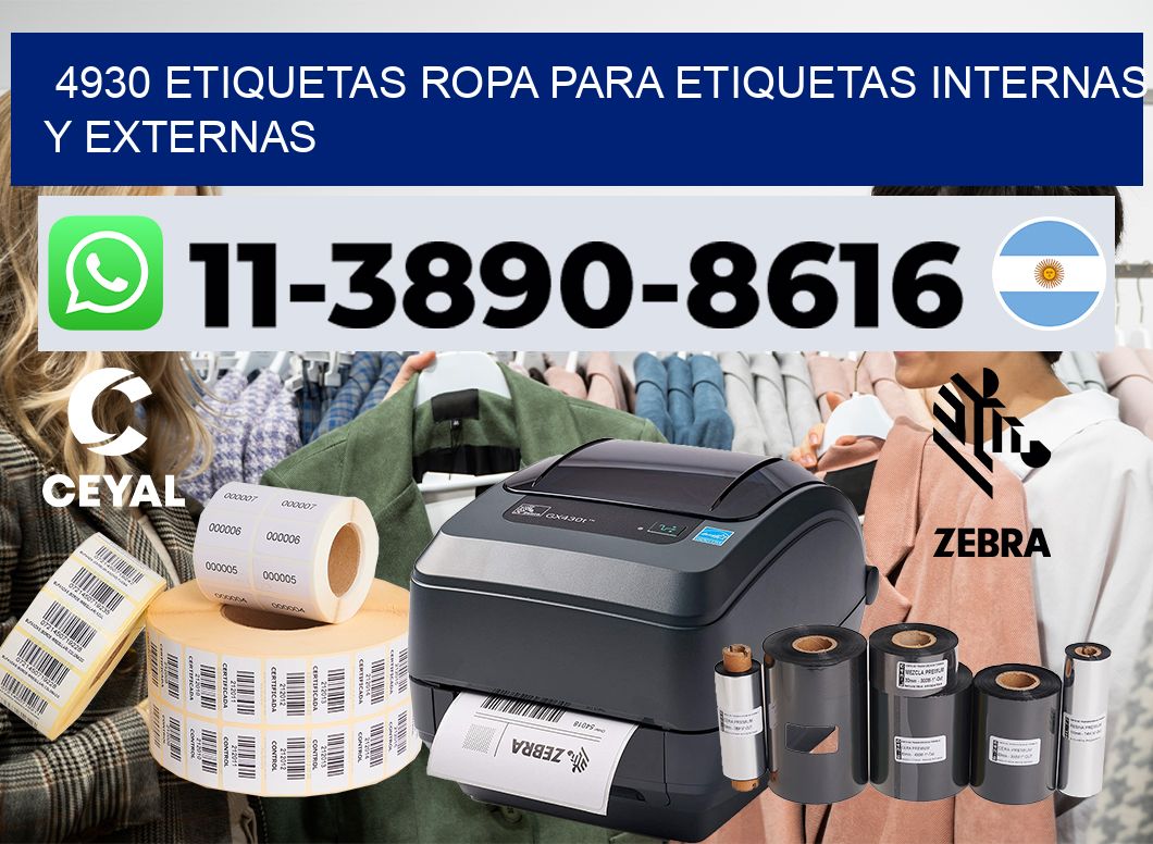 4930 Etiquetas ropa para etiquetas internas y externas