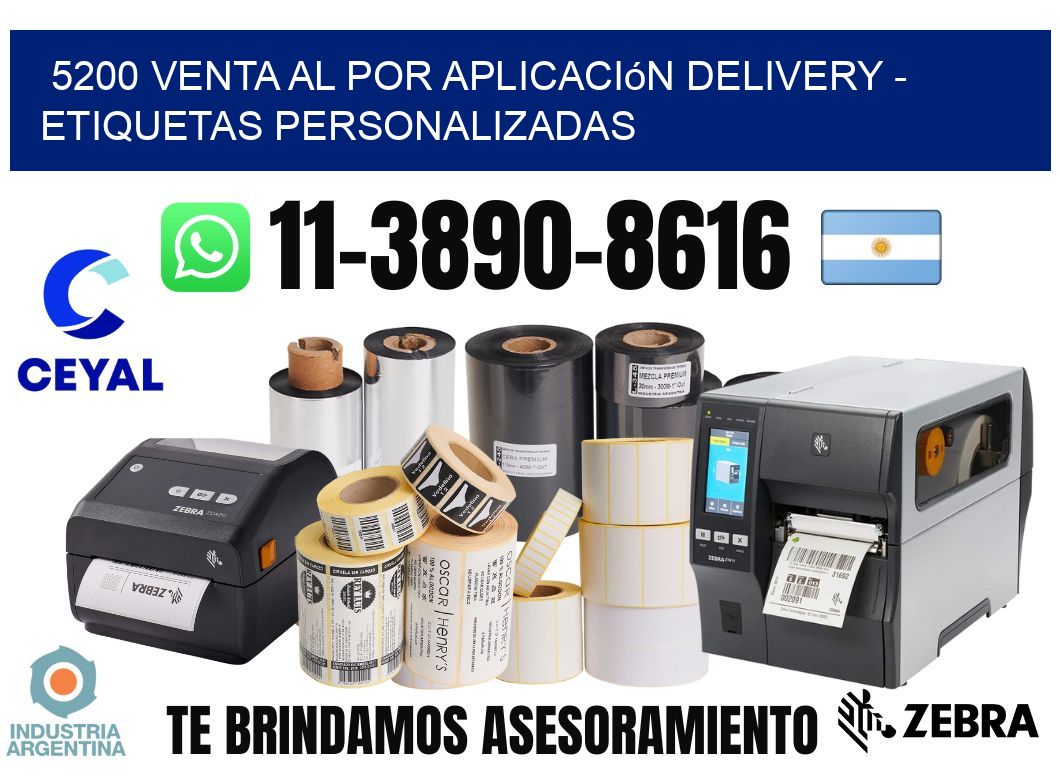 5200 Venta al Por Aplicación delivery - Etiquetas Personalizadas