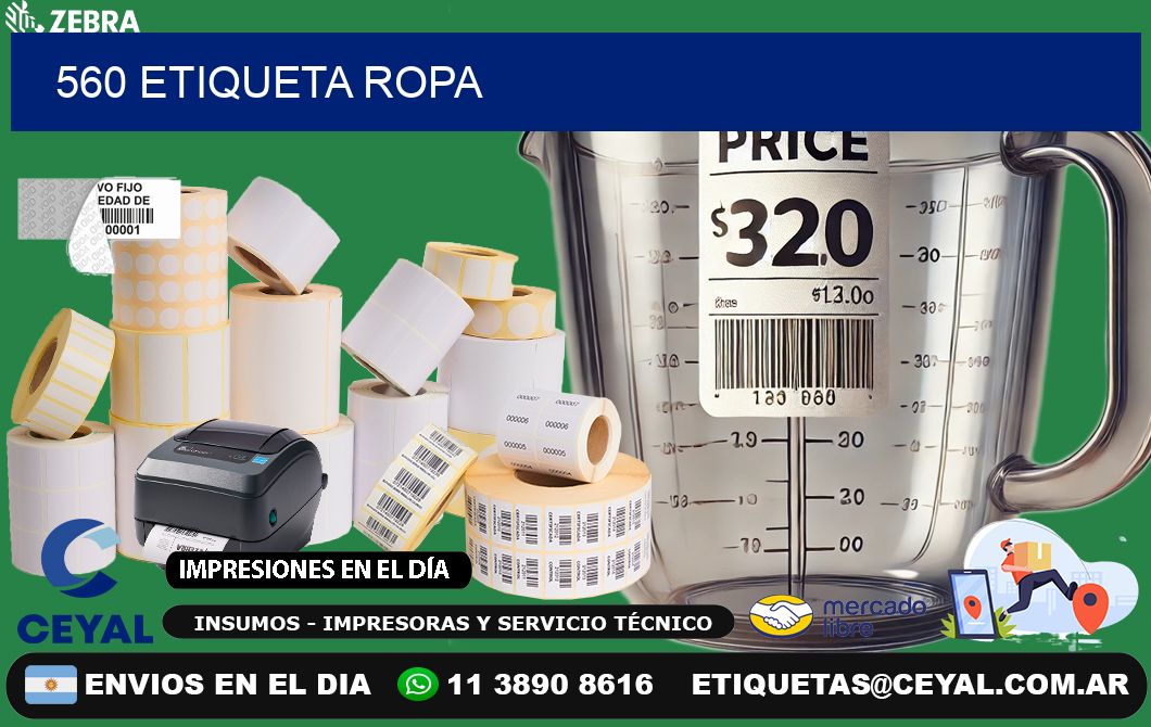 560 etiqueta ropa