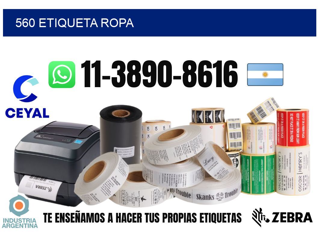 560 etiqueta ropa