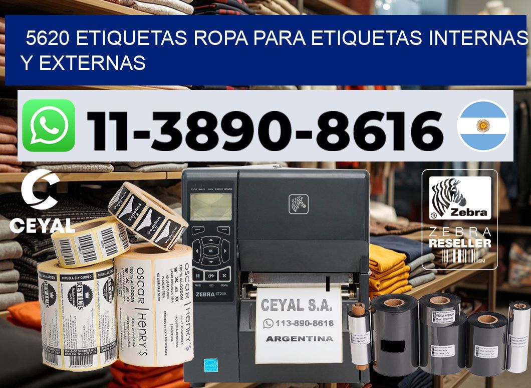 5620 Etiquetas ropa para etiquetas internas y externas