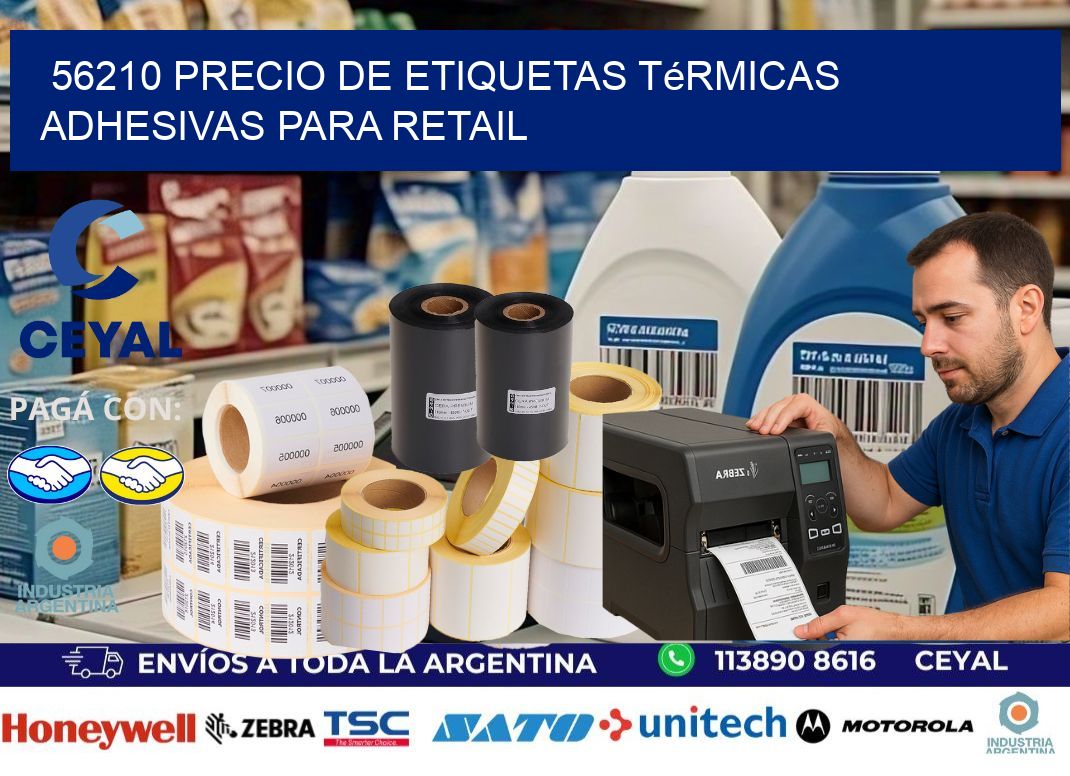 56210 precio de etiquetas térmicas adhesivas para retail