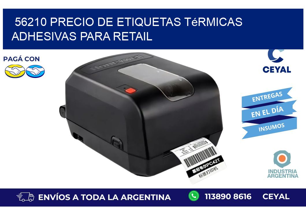 56210 precio de etiquetas térmicas adhesivas para retail