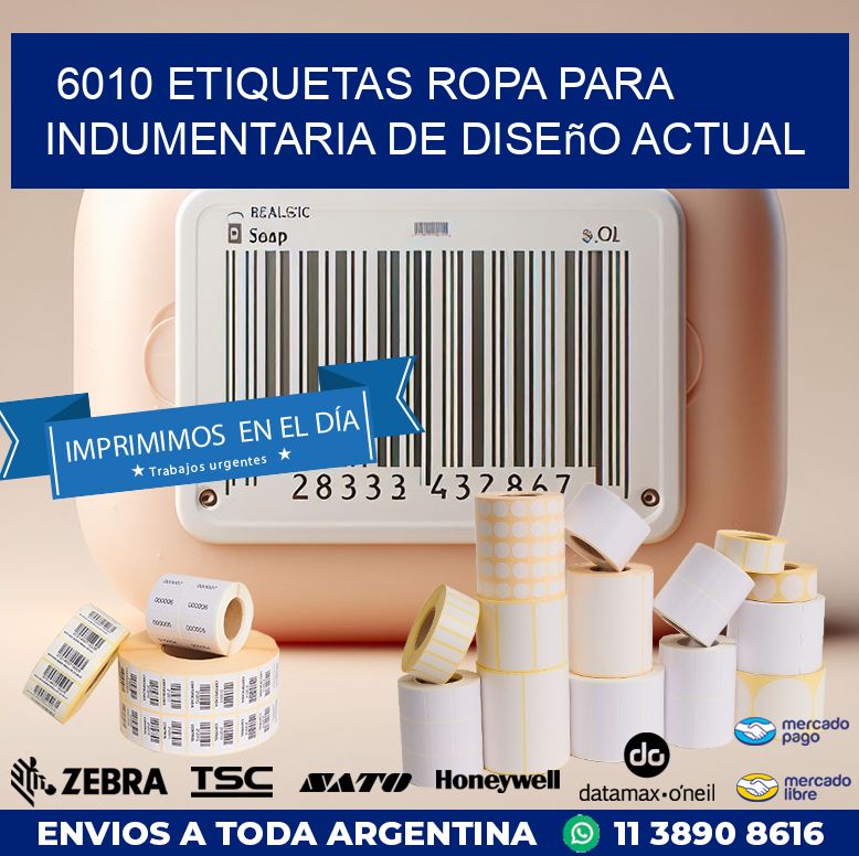 6010 Etiquetas ropa para indumentaria de diseño actual