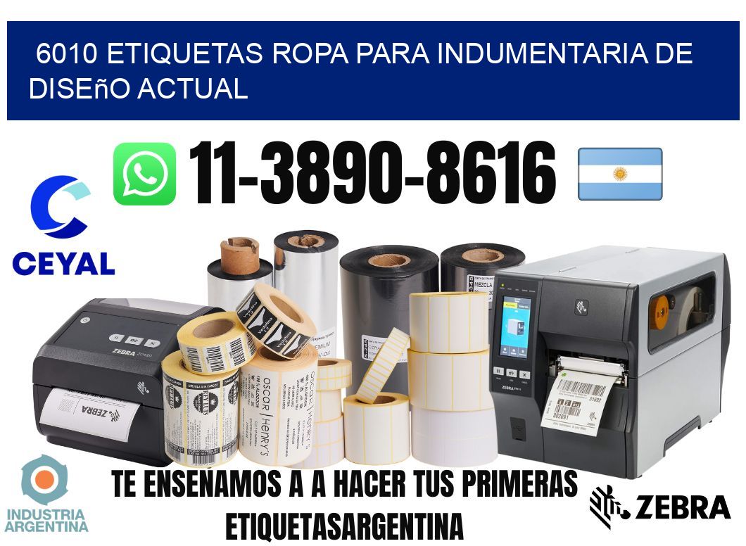 6010 Etiquetas ropa para indumentaria de diseño actual