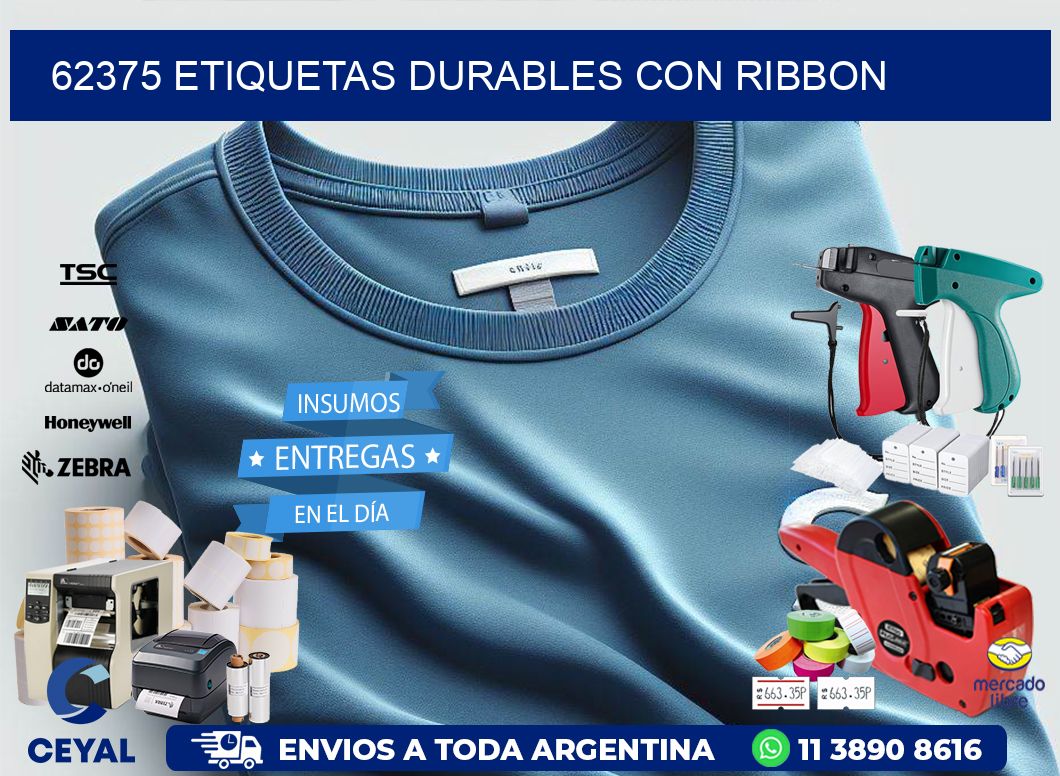 62375 etiquetas durables con ribbon