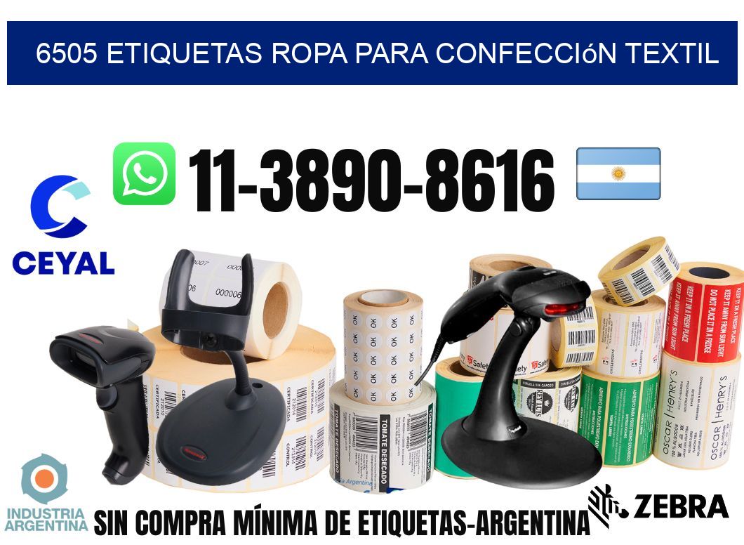 6505 Etiquetas ropa para confección textil
