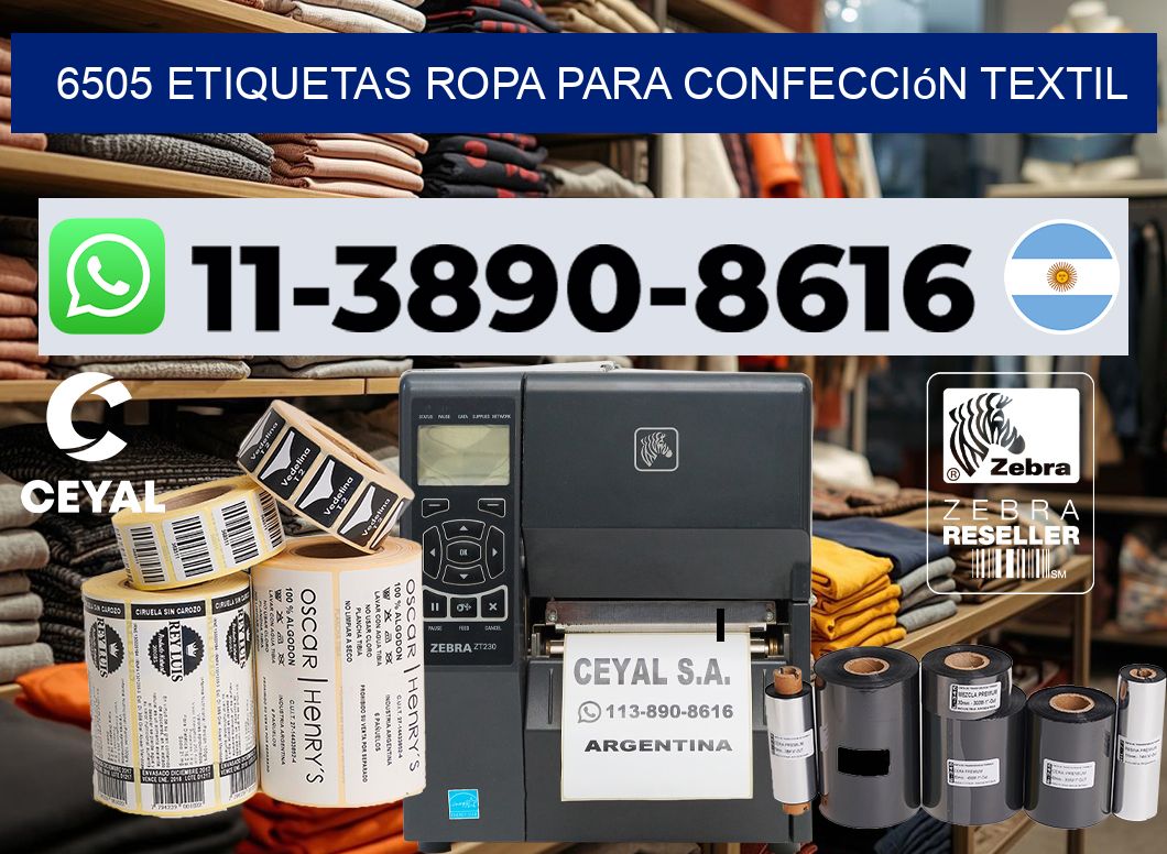 6505 Etiquetas ropa para confección textil