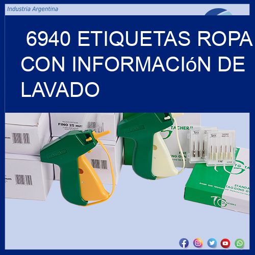 6940 Etiquetas ropa con información de lavado