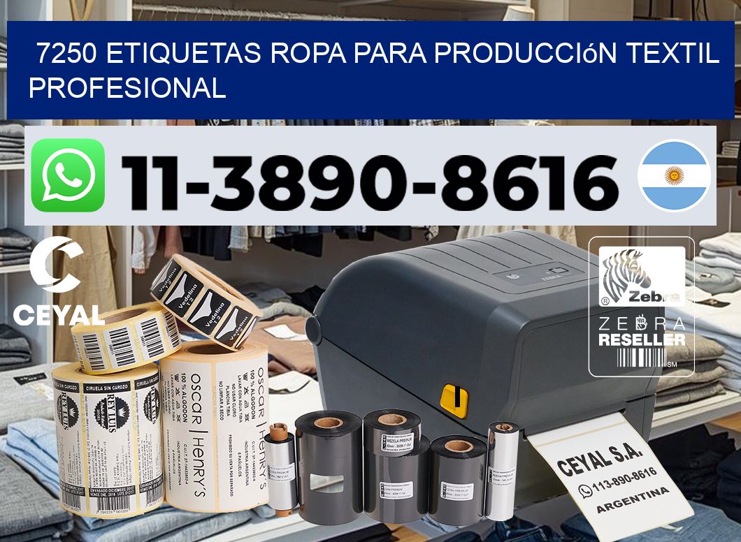 7250 Etiquetas ropa para producción textil profesional