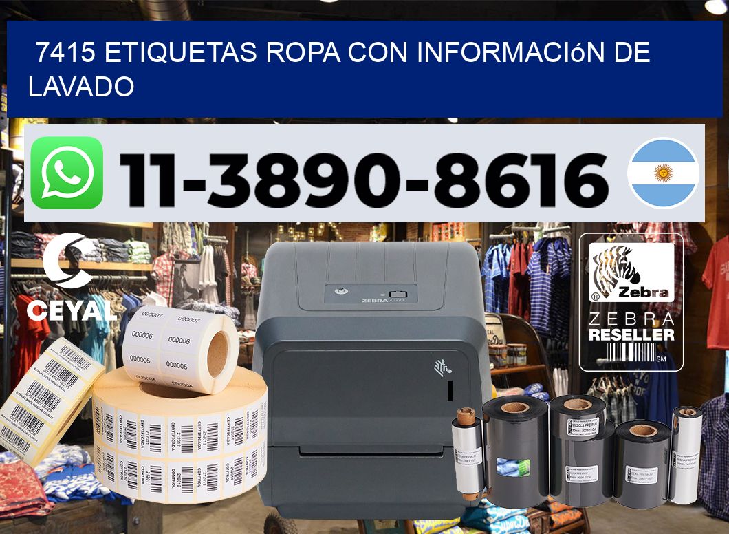 7415 Etiquetas ropa con información de lavado
