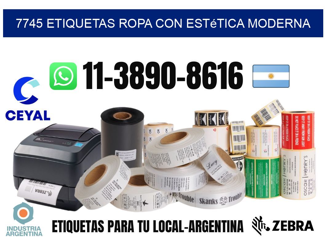 7745 Etiquetas ropa con estética moderna