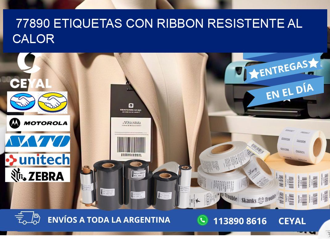 77890 etiquetas con ribbon resistente al calor