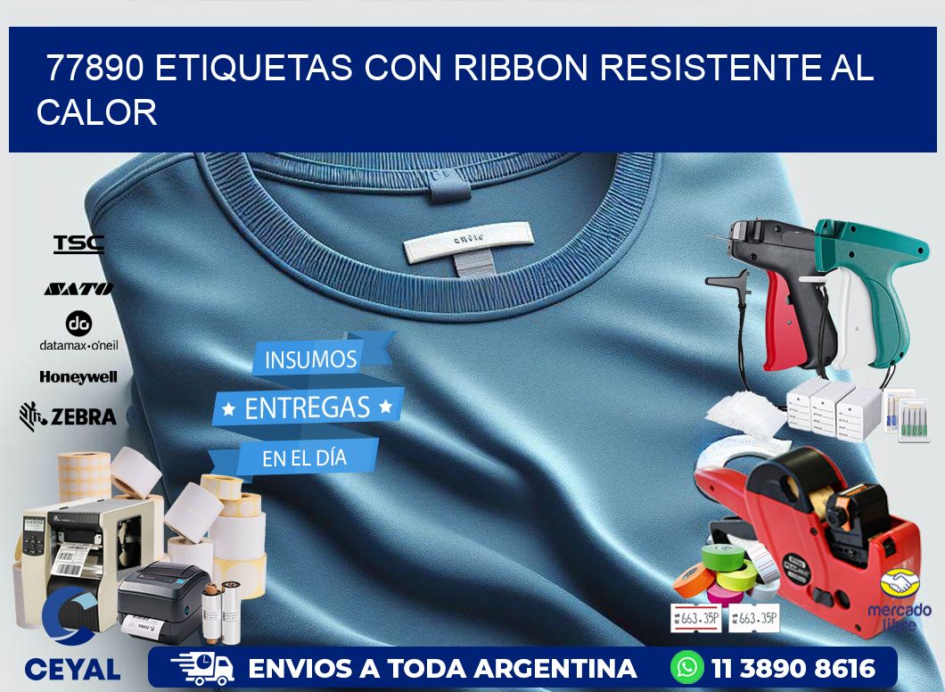 77890 etiquetas con ribbon resistente al calor