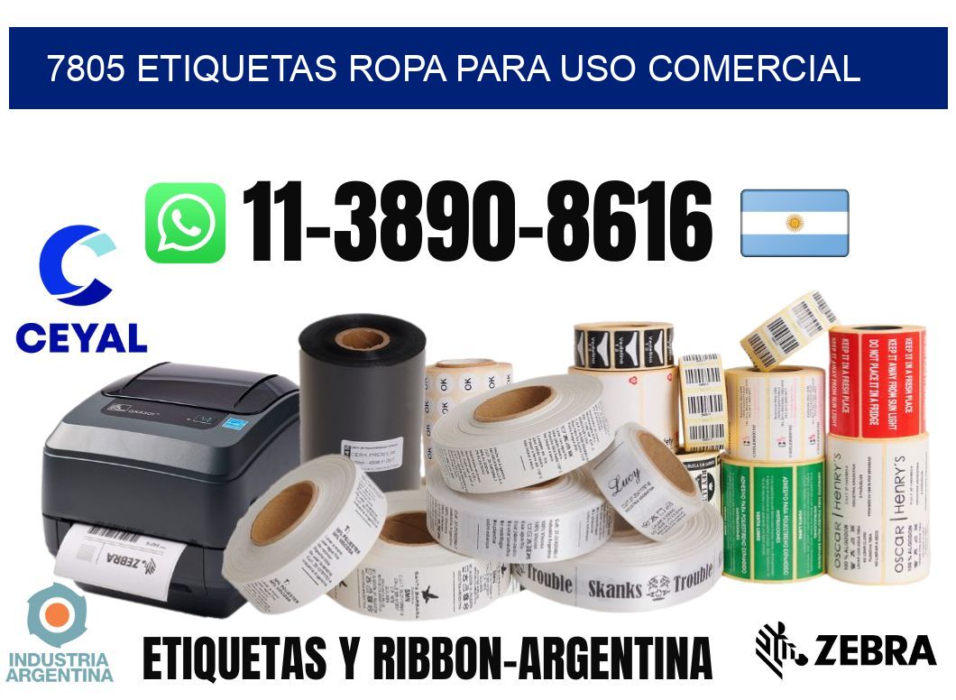 7805 Etiquetas ropa para uso comercial