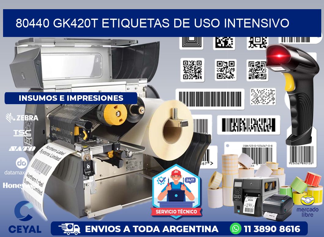 80440 gk420t etiquetas de uso intensivo