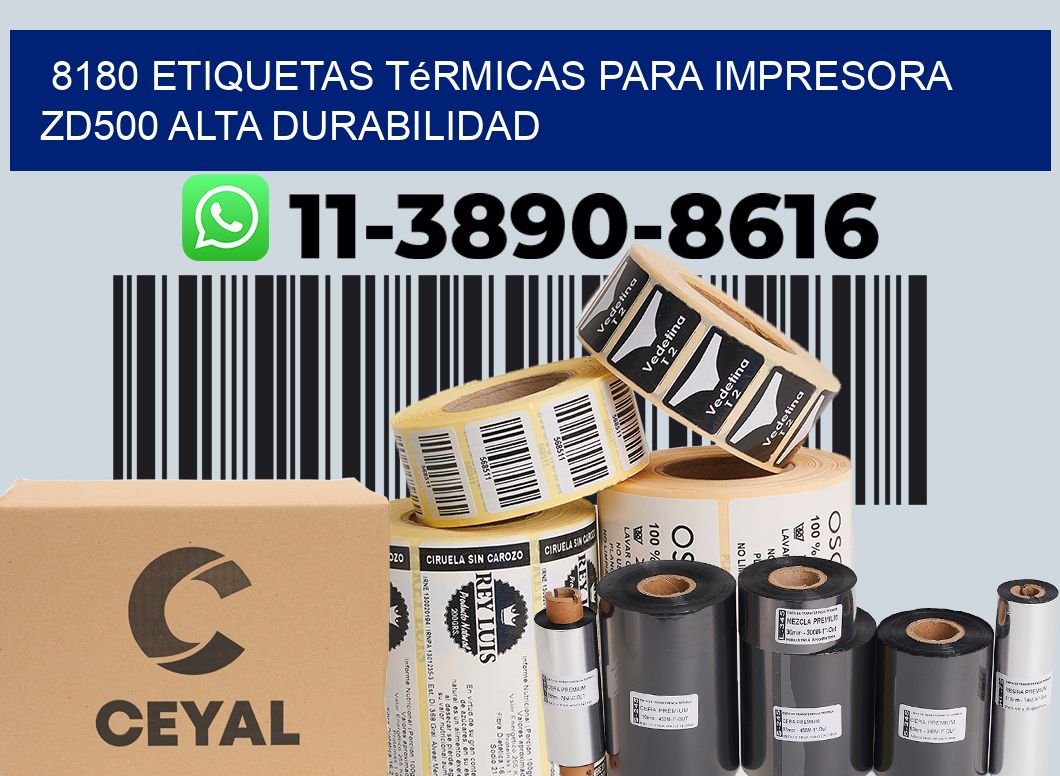 8180 etiquetas térmicas para impresora zd500 alta durabilidad