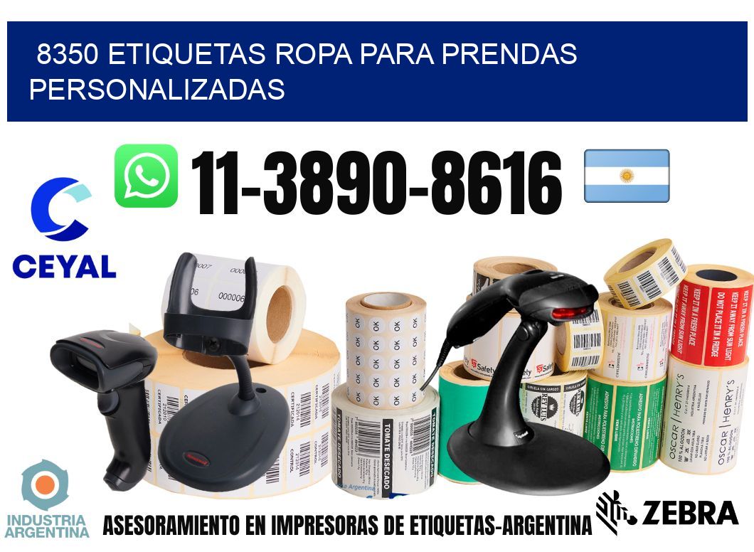 8350 Etiquetas ropa para prendas personalizadas
