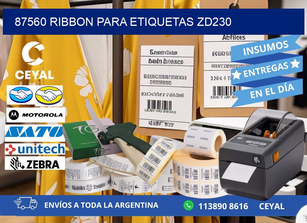 87560 ribbon para etiquetas zd230
