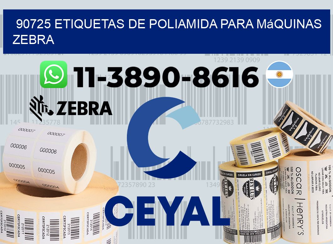 90725 etiquetas de poliamida para máquinas Zebra
