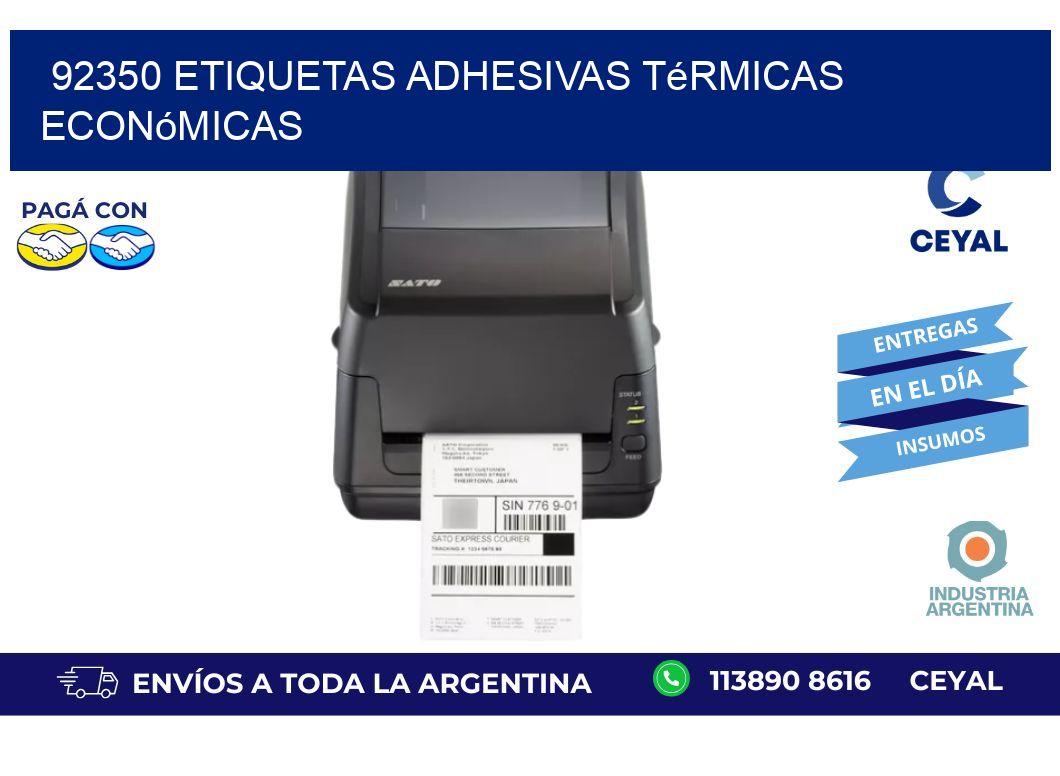 92350 etiquetas adhesivas térmicas económicas