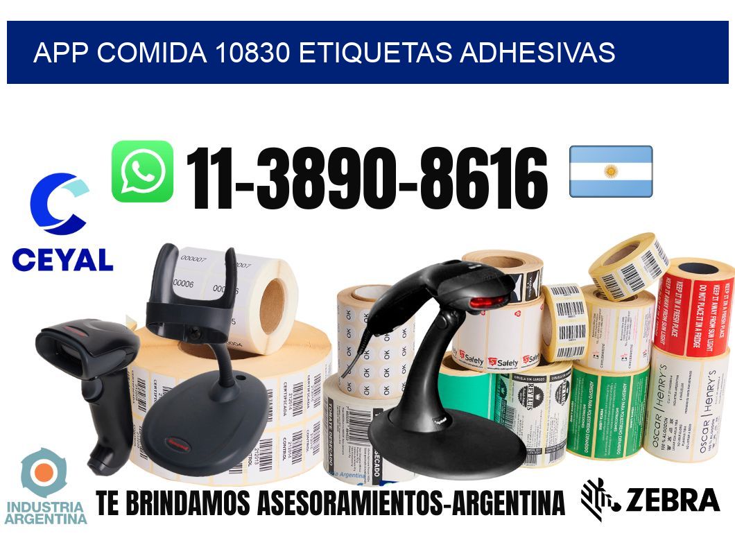 App comida 10830 etiquetas adhesivas