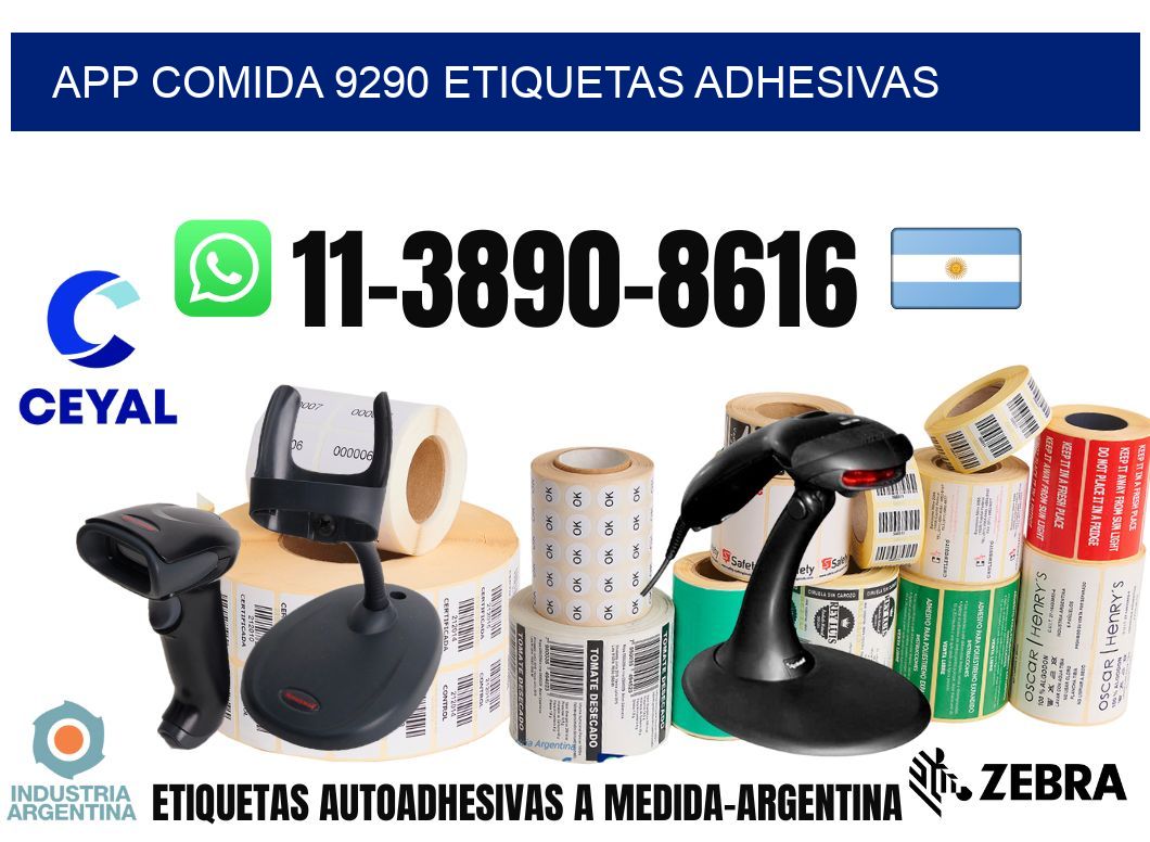 App comida 9290 etiquetas adhesivas