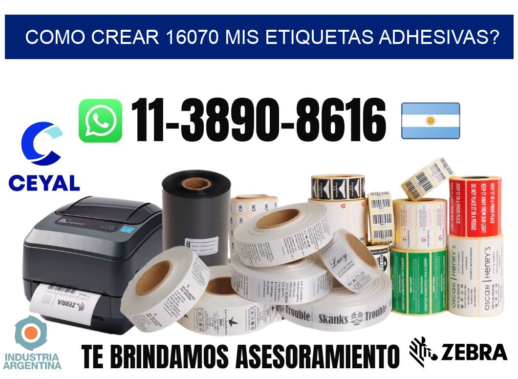 como crear 16070 mis etiquetas adhesivas?