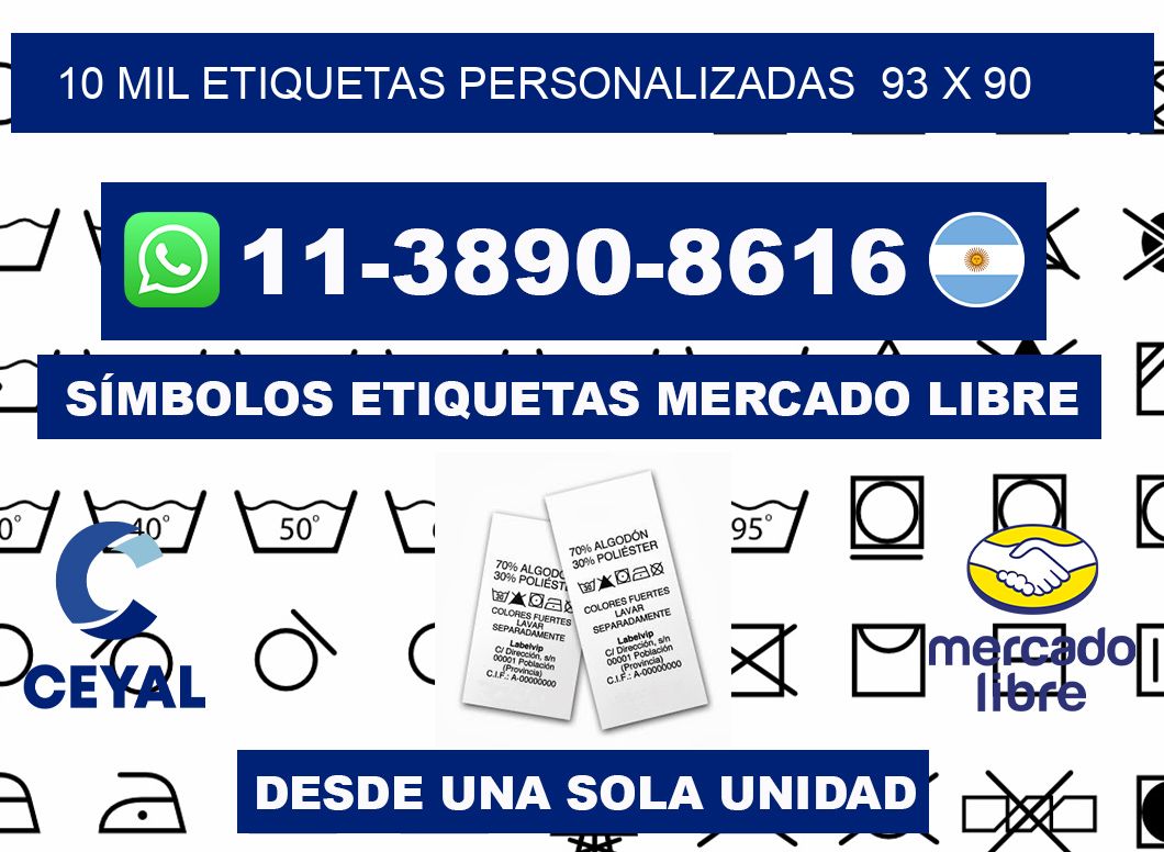10 mil etiquetas personalizadas  93 x 90