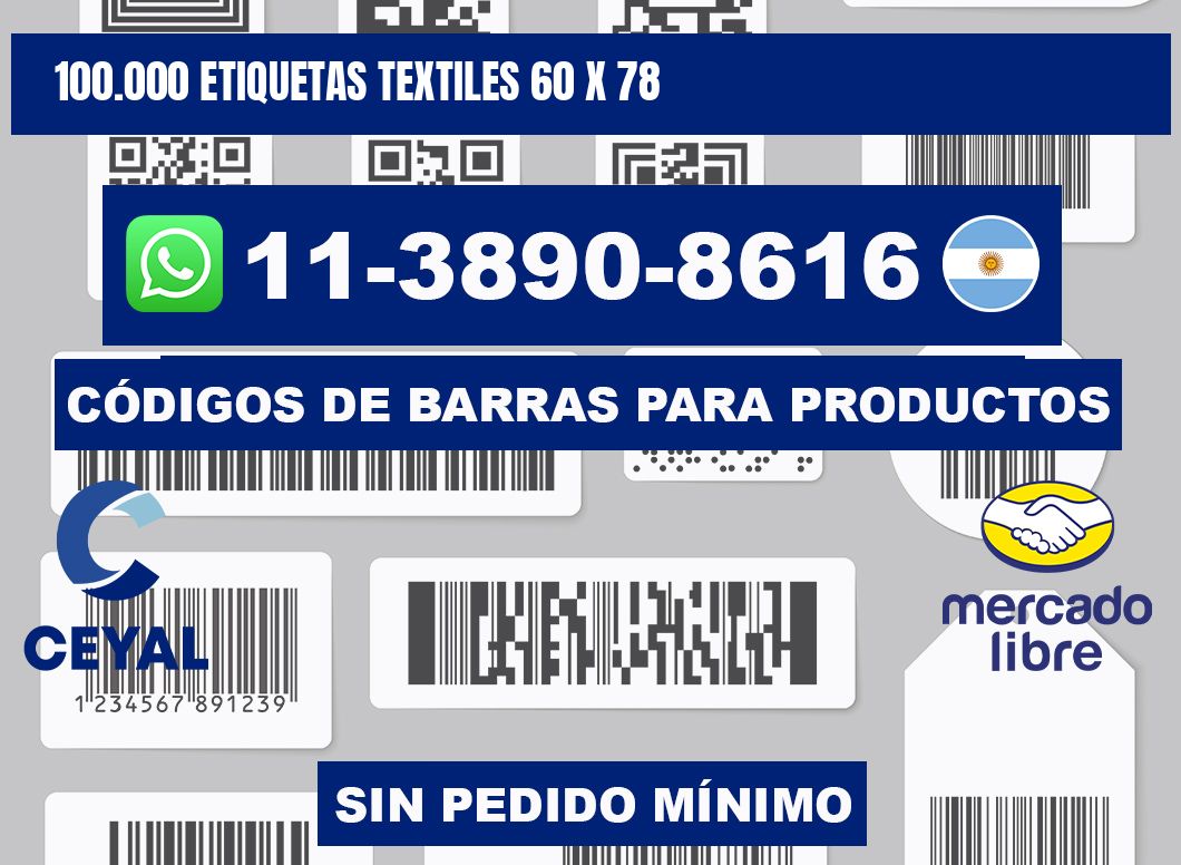 100.000 ETIQUETAS TEXTILES 60 x 78