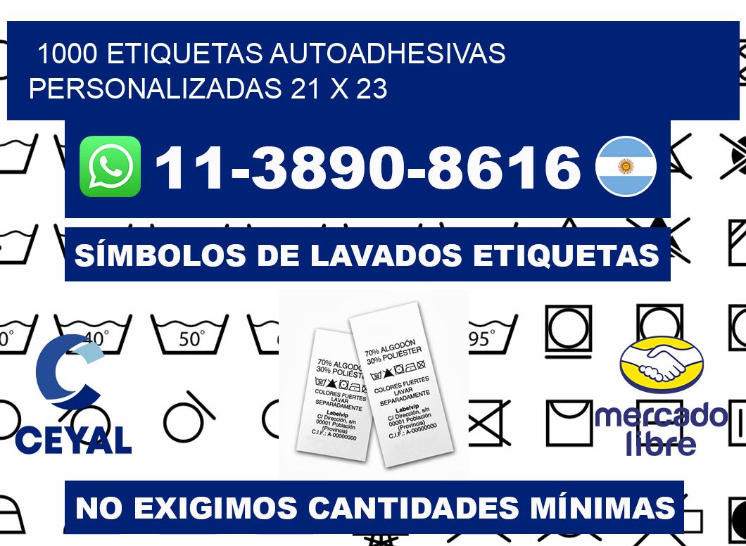 1000 Etiquetas autoadhesivas personalizadas 21 x 23