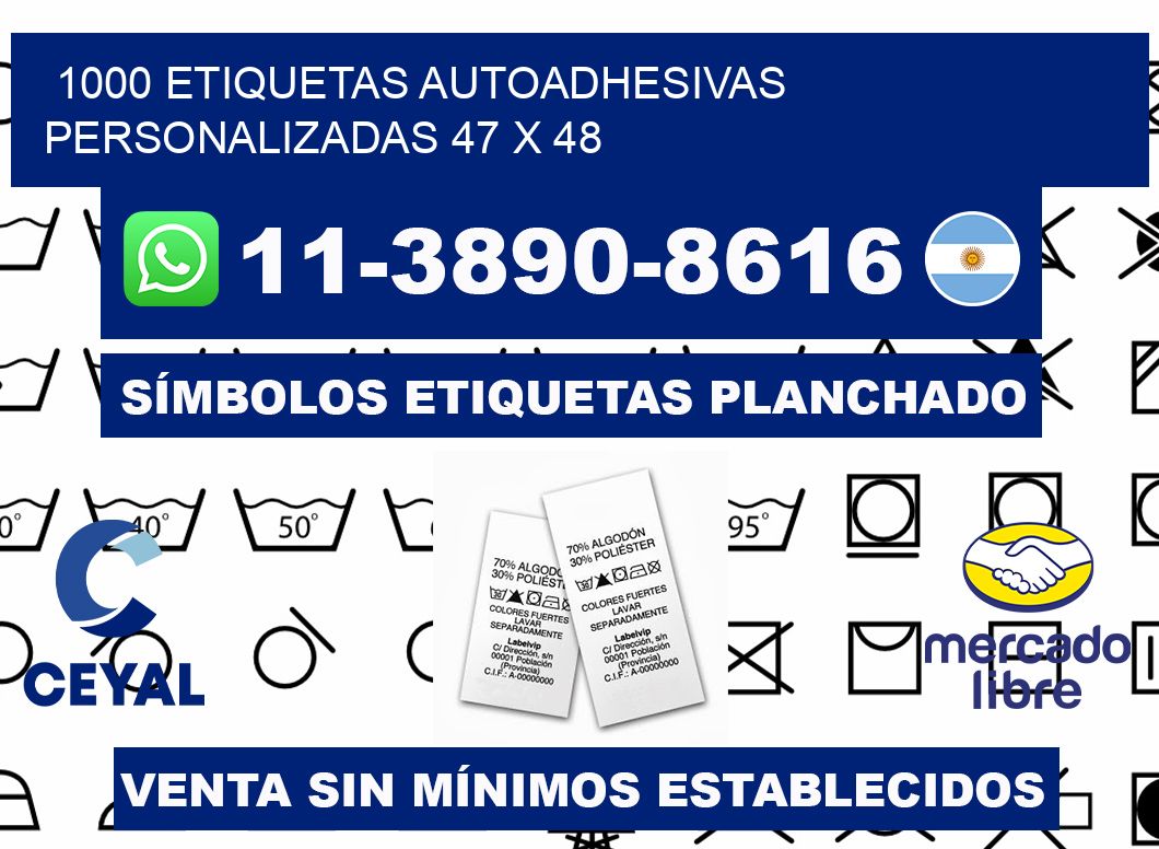 1000 Etiquetas autoadhesivas personalizadas 47 x 48