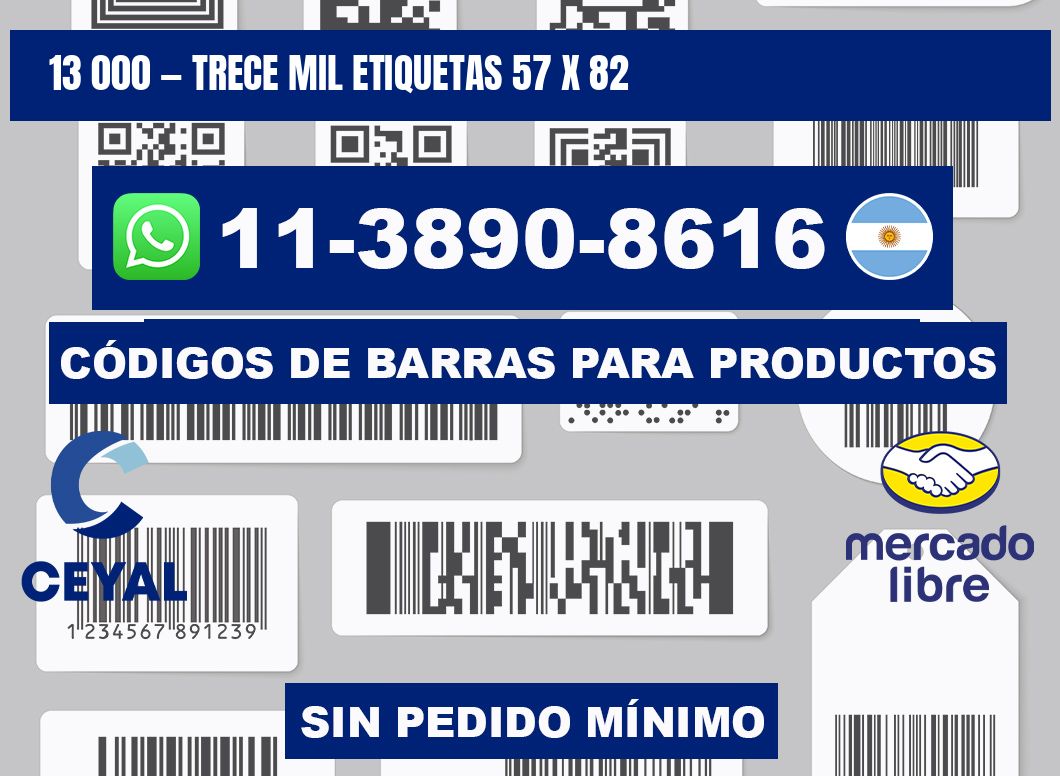 13 000 — trece mil etiquetas 57 x 82