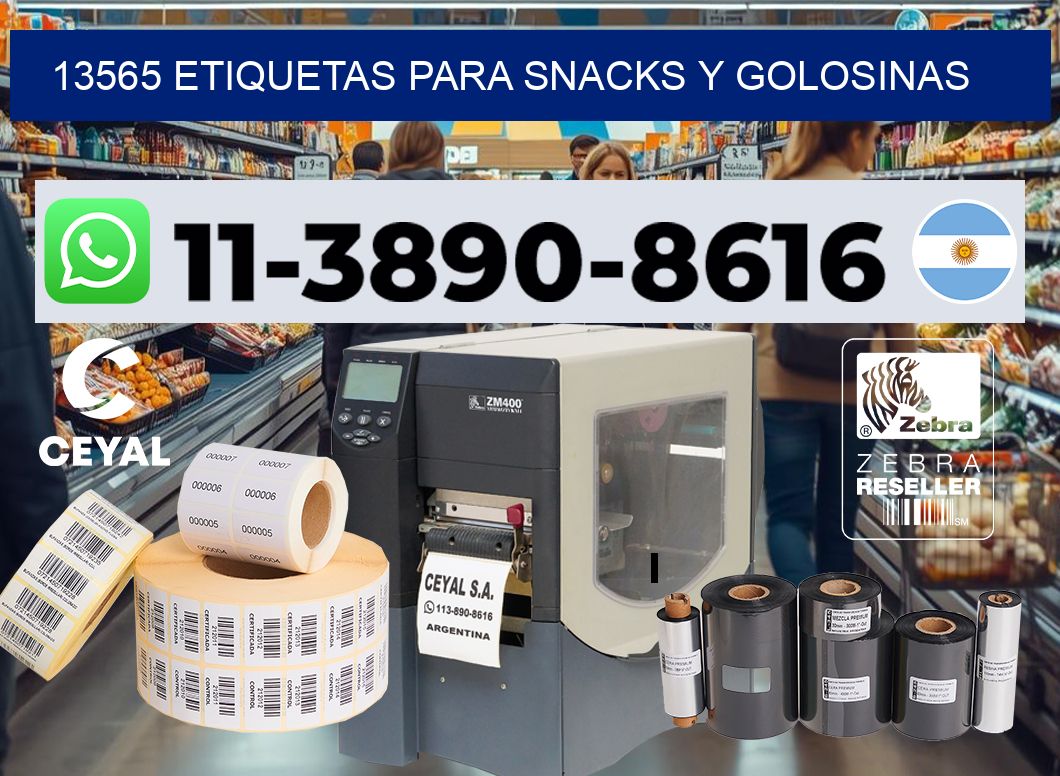 13565 Etiquetas para snacks y golosinas