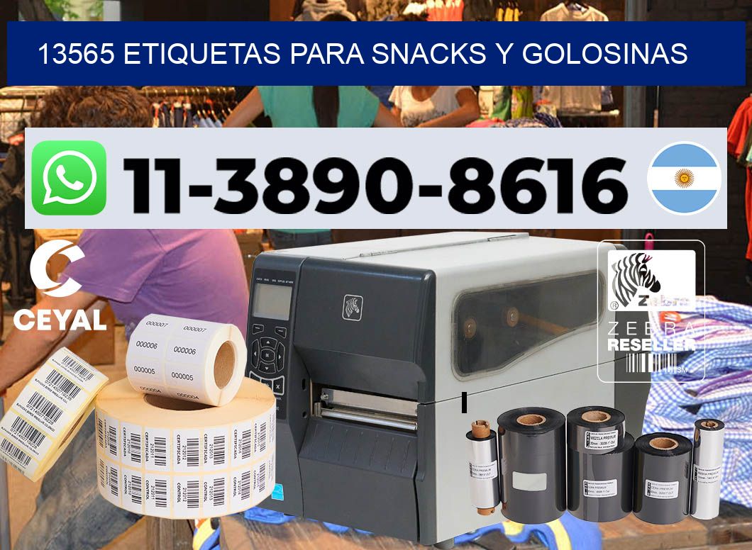 13565 Etiquetas para snacks y golosinas