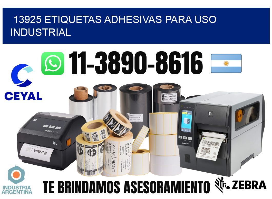 13925 Etiquetas adhesivas para uso industrial