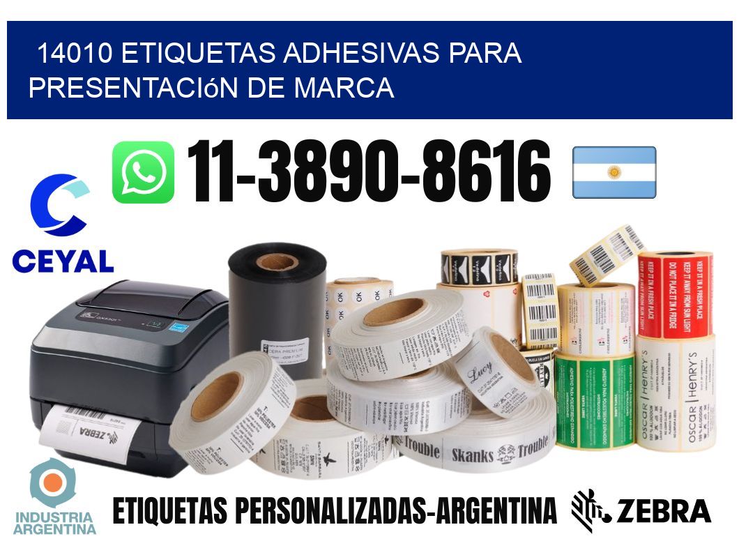 14010 Etiquetas adhesivas para presentación de marca
