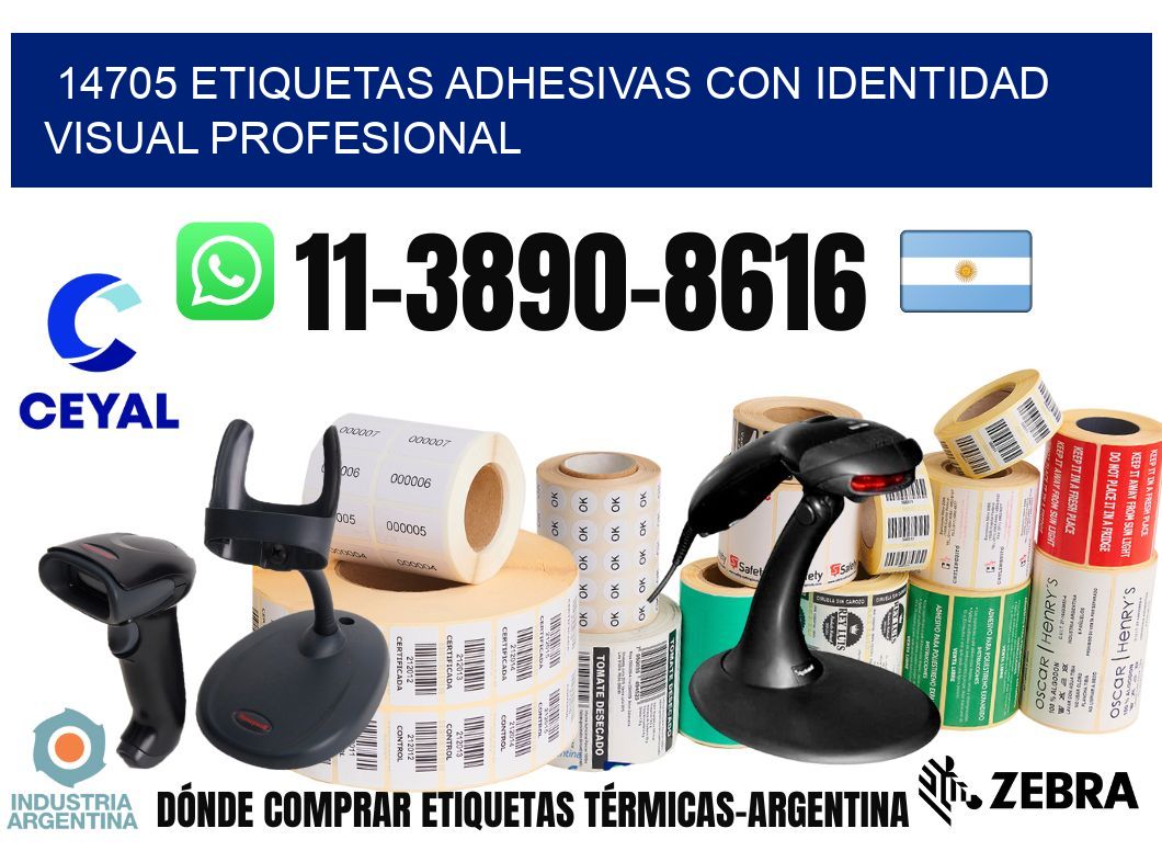 14705 Etiquetas adhesivas con identidad visual profesional