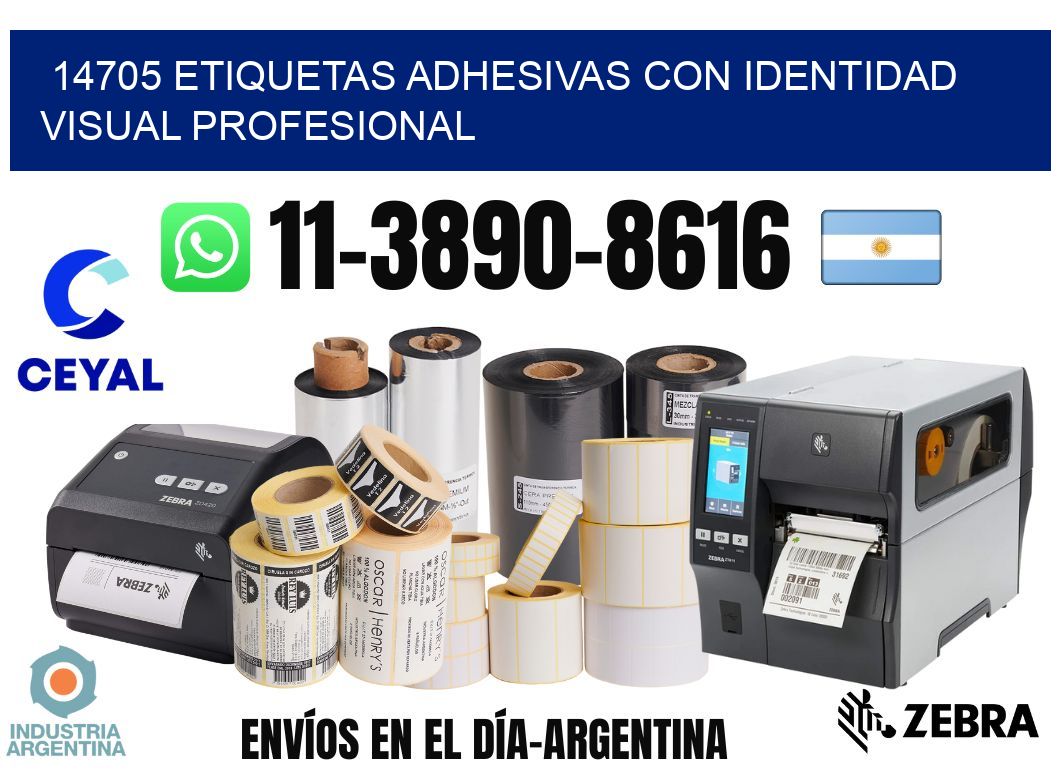 14705 Etiquetas adhesivas con identidad visual profesional