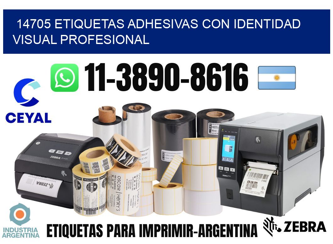 14705 Etiquetas adhesivas con identidad visual profesional