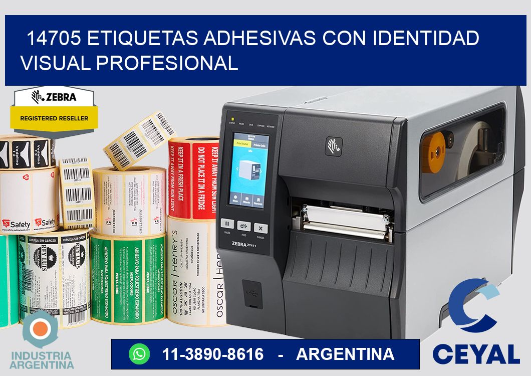 14705 Etiquetas adhesivas con identidad visual profesional