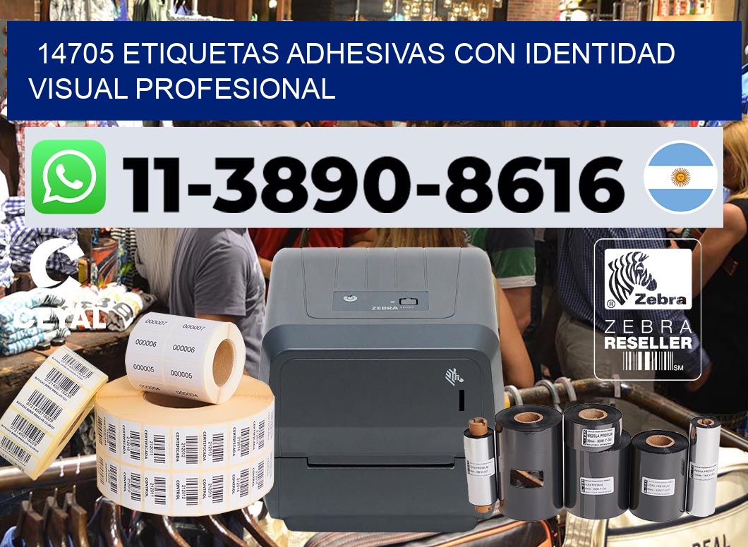14705 Etiquetas adhesivas con identidad visual profesional