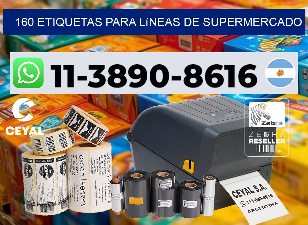 160 Etiquetas para líneas de supermercado