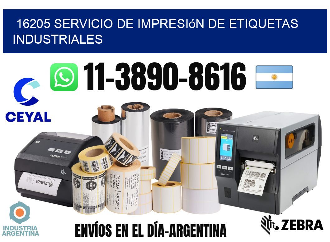 16205 Servicio de impresión de etiquetas industriales
