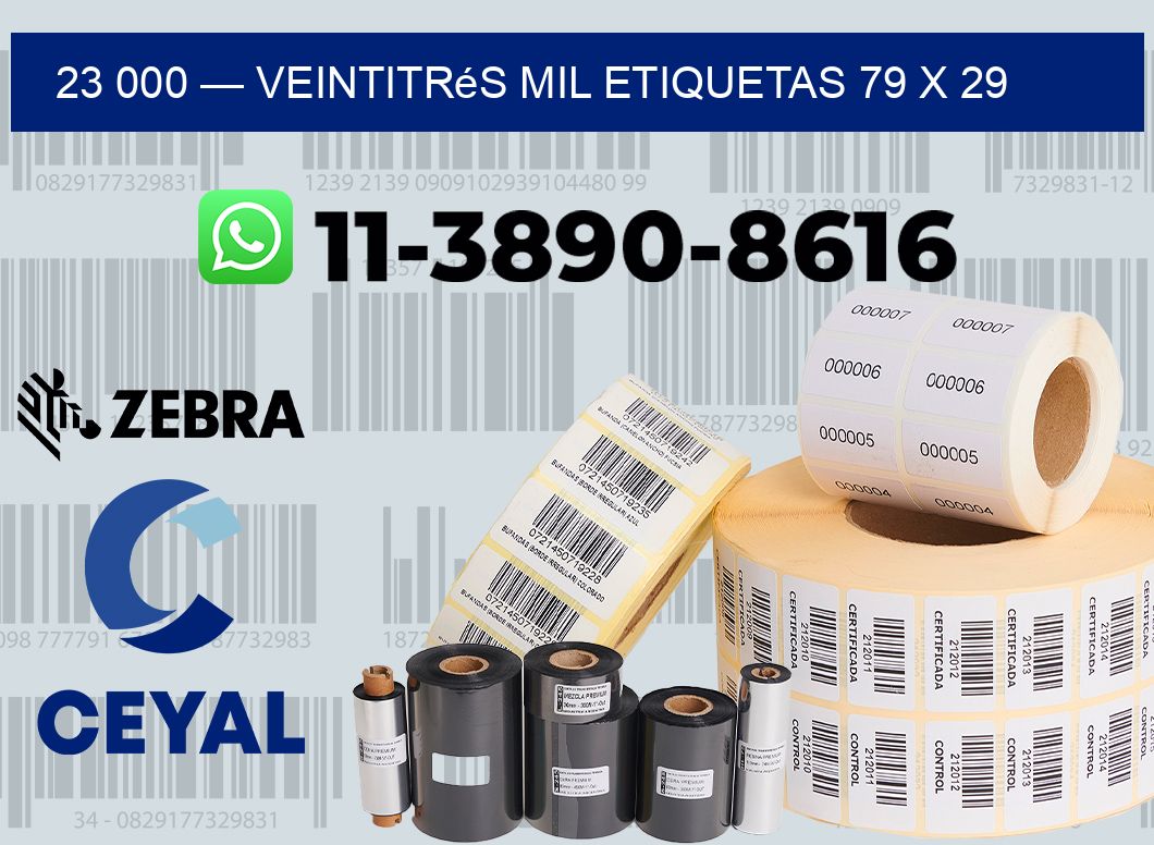 23 000 — veintitrés mil etiquetas 79 x 29