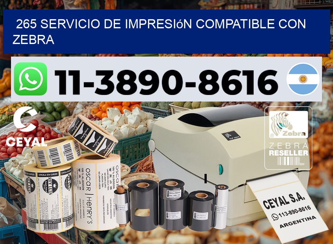 265 Servicio de impresión compatible con Zebra